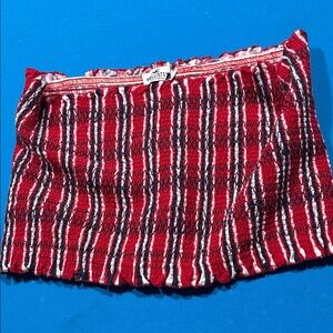 Hollister Red, White & Black Striped Tube Top